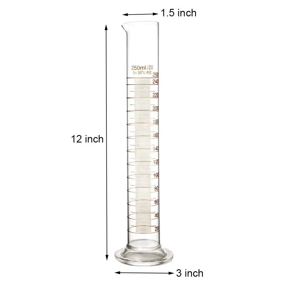 factory price customised different capacity anti-corrosion glass measuring cylinder