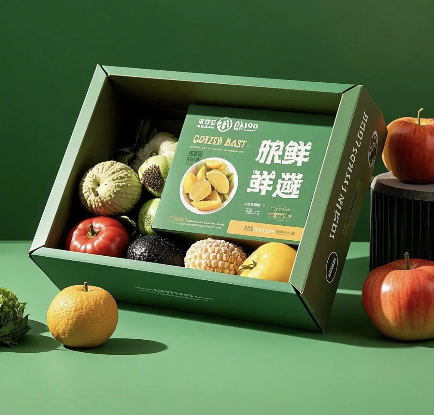 Custom High-End Corrugated Paper Transport Carton Boxes Factory-Durable Fruit Vegetable Food Packing Fresh Gift Box for Sushi