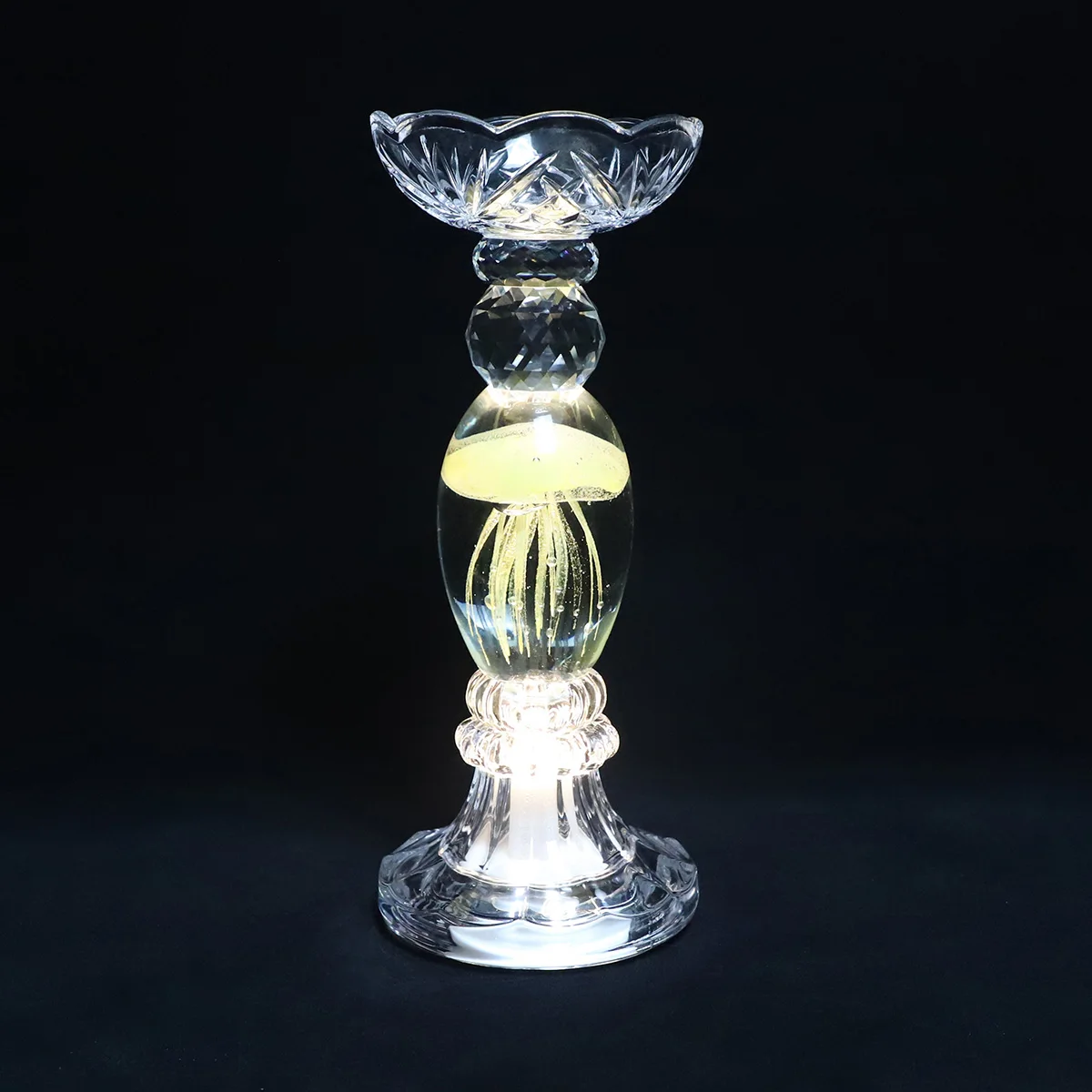 Elegant Glass Candlestick Stable Candle Jar Holder Pillar Taper Candles Holder For Sale