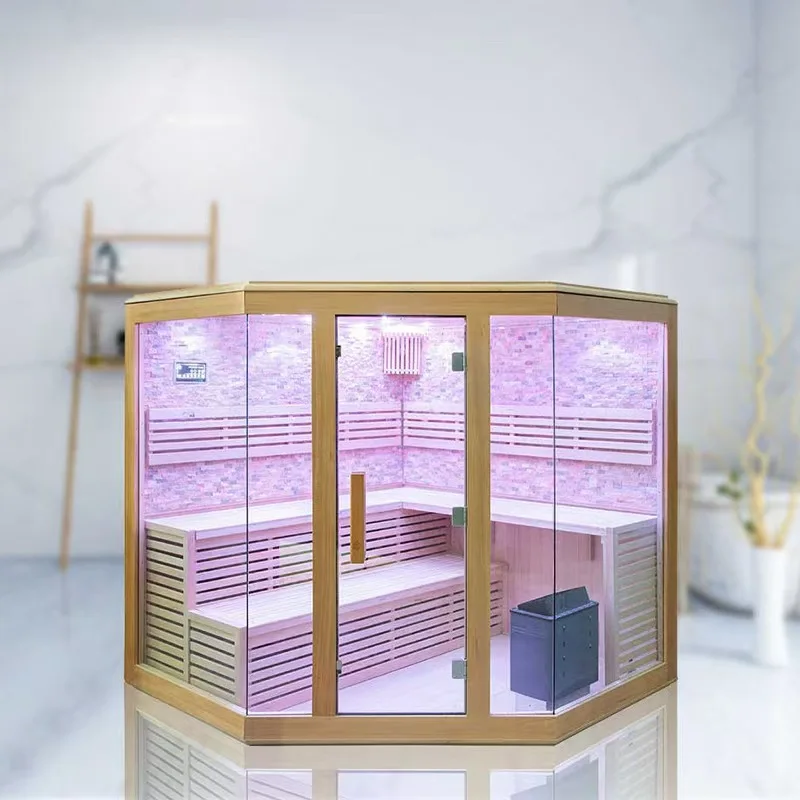 Modern Design Mini Infrared Sauna Room Solid Hemlock Wood Indoor Massage Hidden Cam for Apartment Use