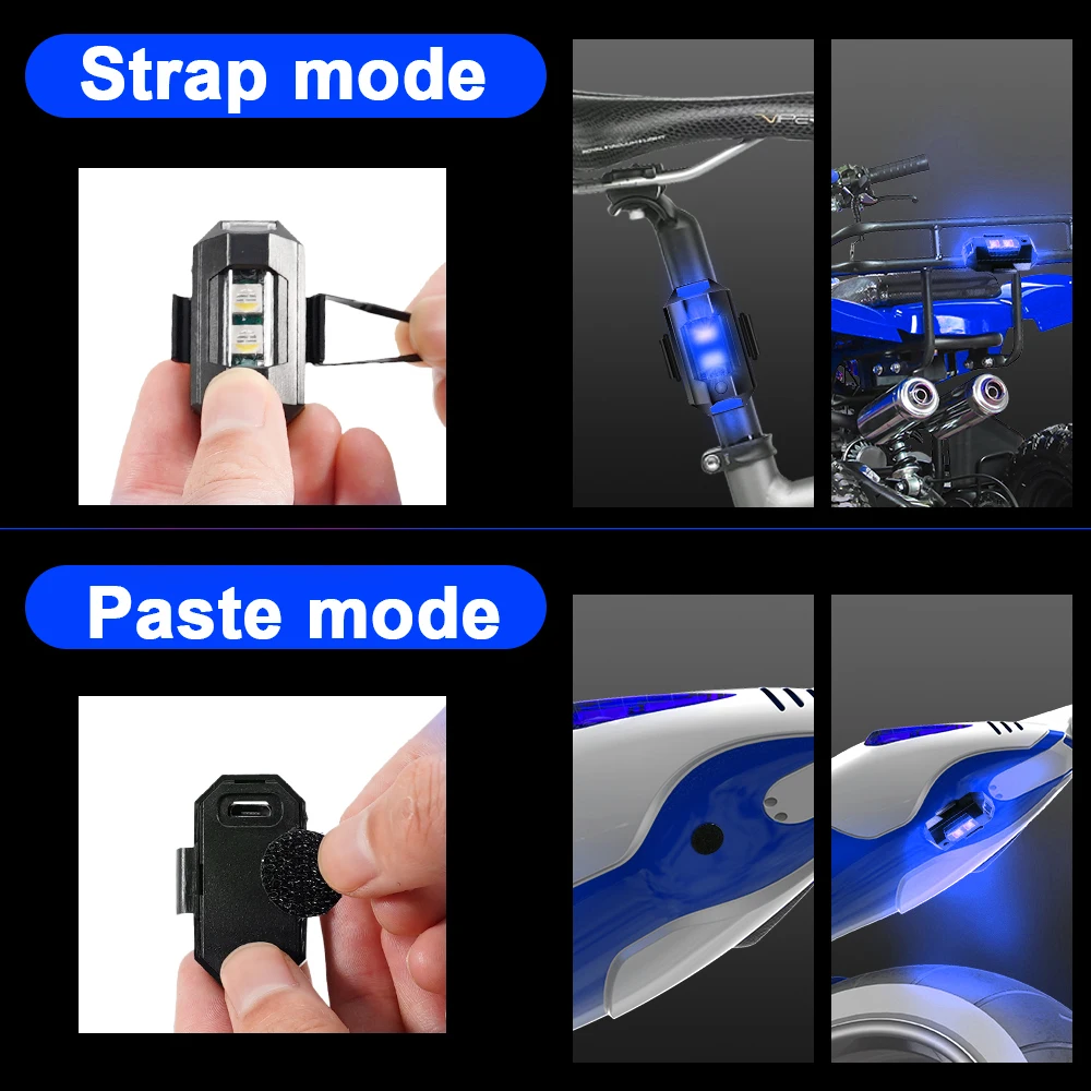 Mini Multi-color Aircraft Airplane Helicopter Night Drone Strobe Light Indicator Signal Light Motorcycle Riding Warning Lamp