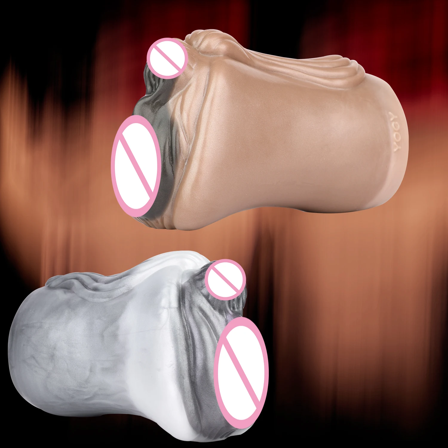 Realistic Dual-Tone Soft Silicone Male Masturbator Stroker Cup, Handheld  Pocket Pussy for Men