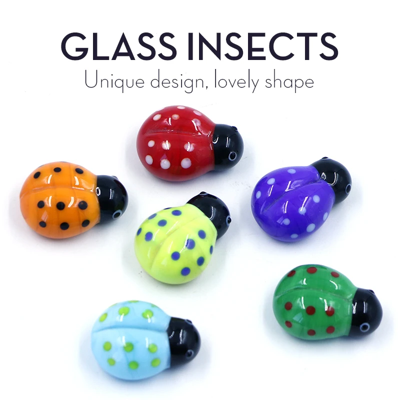 Custom Color  Murano Glass Figurine Ladybug Animal Murano Glass Home Decor