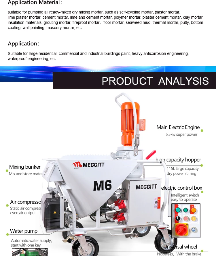 Yg High Quality Manufacturer Automatic Plaster Spraying Machine Gypsum Cement Based Continuous