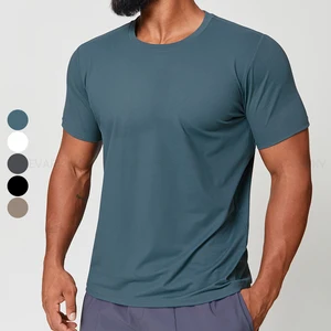 Custom Men's Cool Fabric Workout Sportswear Gym T Shirt Quick Dry Loose Crew Neck Short Sleeves Breathable for Running Fitness