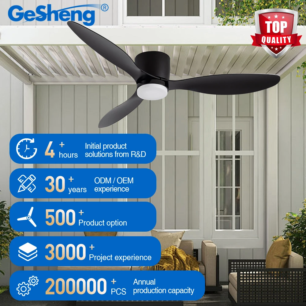 Modern Vintage 52 Inch 3 Abs Blades Dc Remote Control Silent Smart Tuya App Wifi Ceiling Fan Manufacturer in China