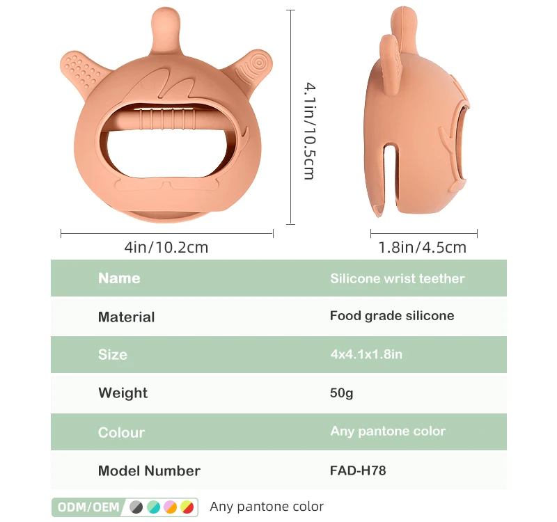 Sarung Tangan Silikon Pacifier Tangan Gigi Bayi Berkualiti Tinggi untuk Melegakan Sakit Mainan Mengunyah Gigi Bayi