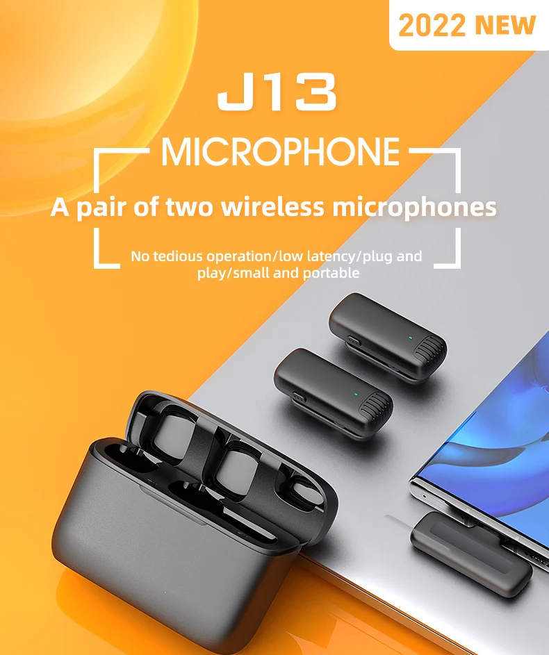 J13 Microphones Wireless Dual Lavalier for IPhone Android Plug