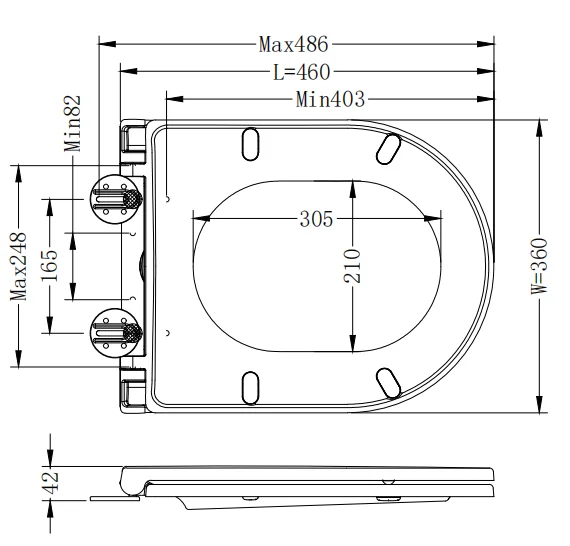 D Shape Wc Hard Surface Modern Urea Toilet Seat With Push Button Hinge