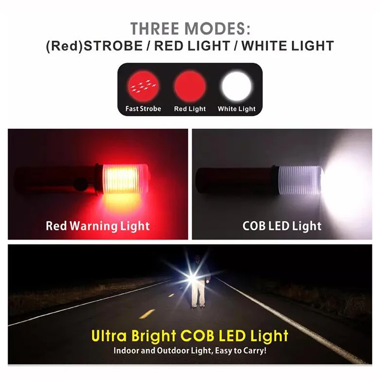 
Многофункциональный светодиодный аварийный дорожный фонарик COB из алюминиевого сплава 