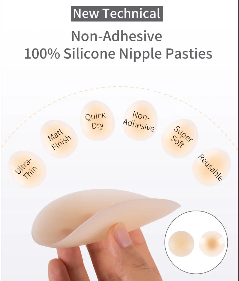 10cm Bagged Reusable Breast Pasties Invisible Strapless Bra Adhesive