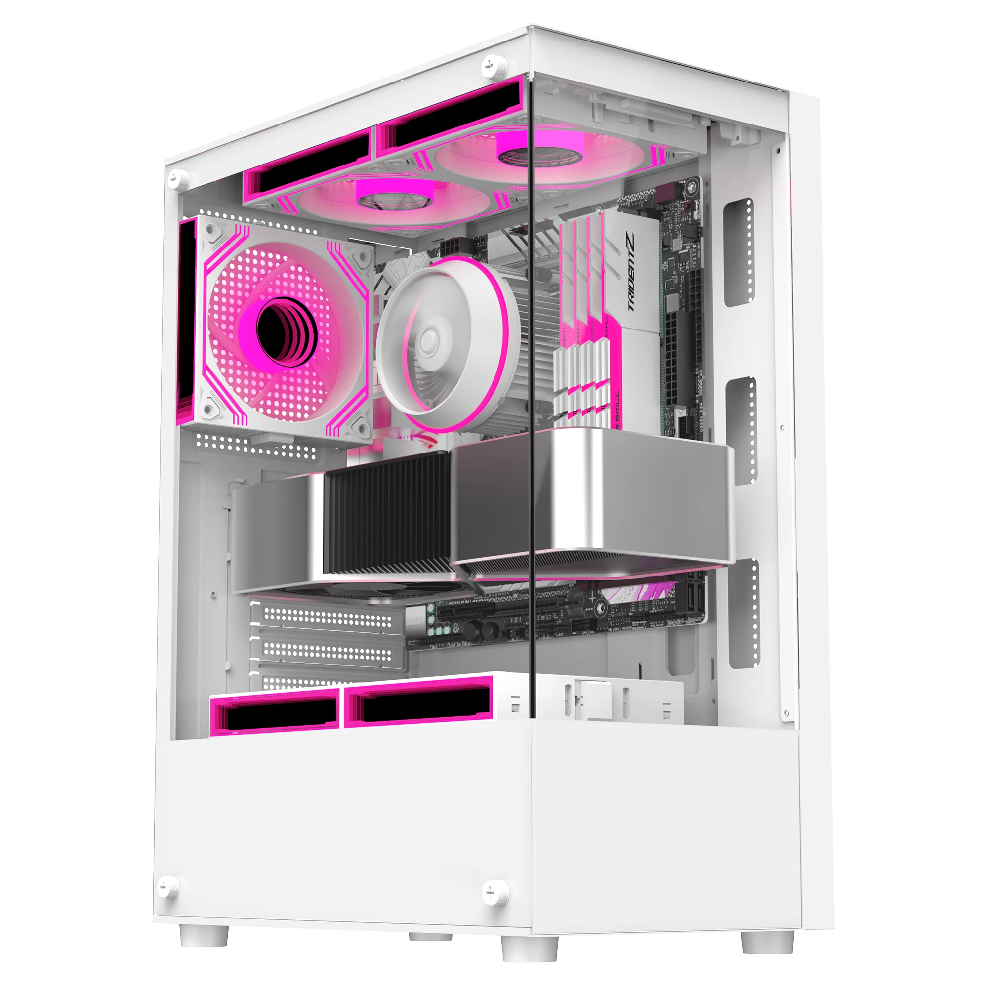 Ruix Phantom 2 White Gaming PC Case - Tempered Glass