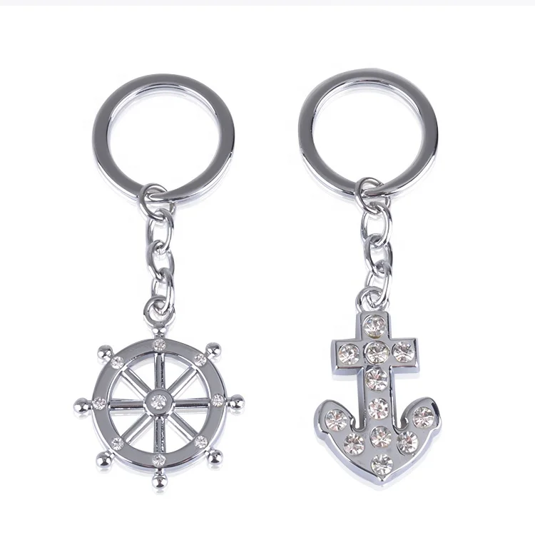 Anchor Rudder Keychains Boat Anchor Keychain Seaman Sailor Key Ring Car Steering Wheel Key Chain