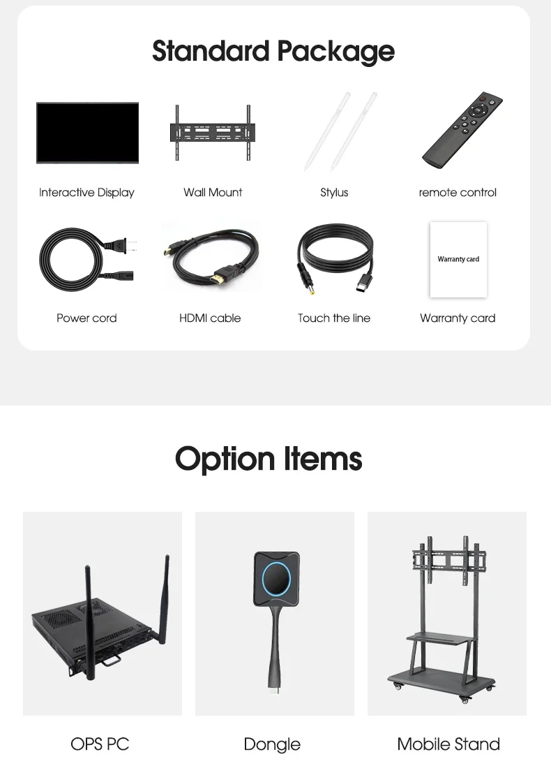 Factory Direct 75 Inch Interactive Whiteboard with 32GB 4GB Promethean Flat Panel LED Touch Screen Smart Magnetic Pens