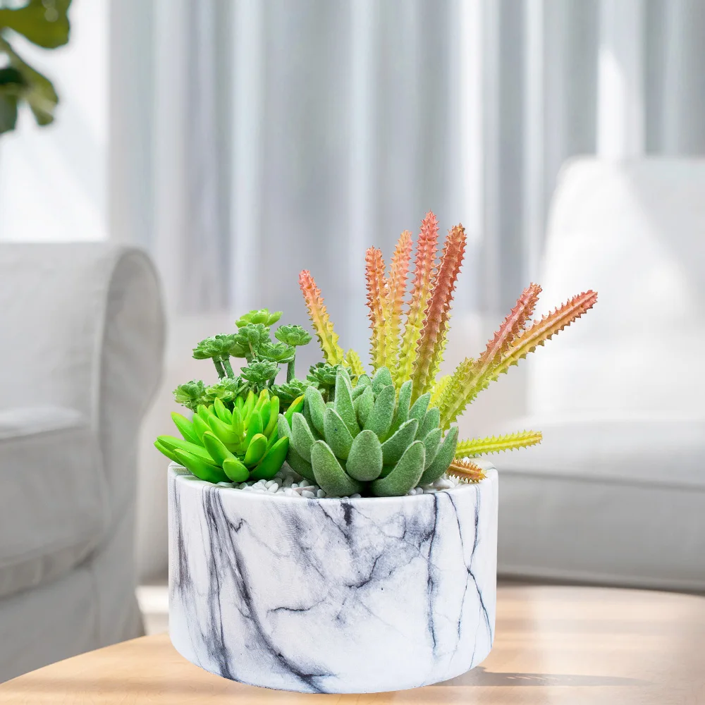 
 Готовый к отправке Мини Искусственные суккуленты в горшках в наличии  