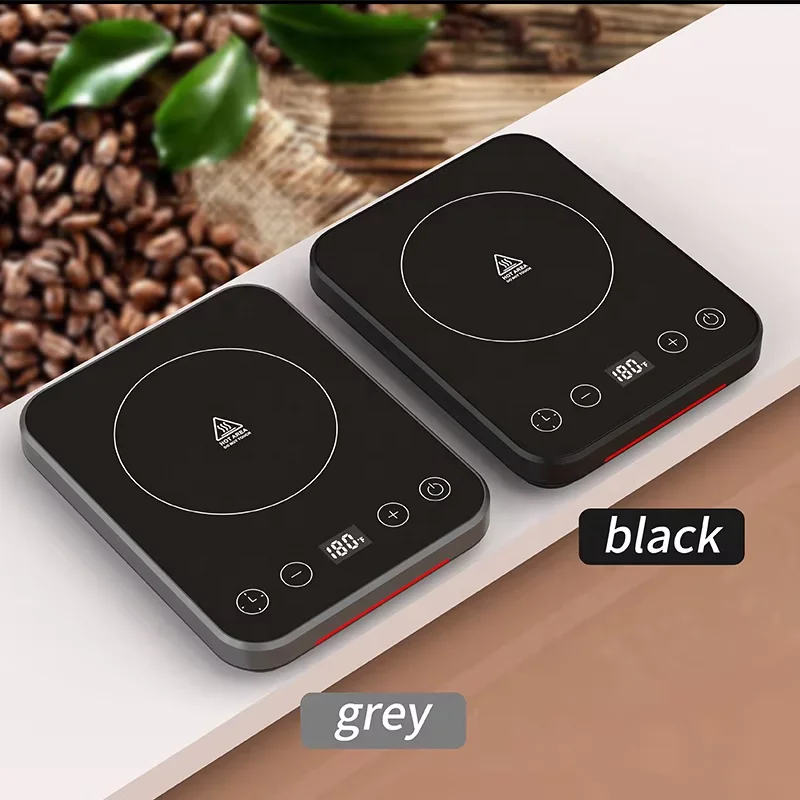 ブラック スマートカップヒーターパッド 調節可能なサーモスタット式飲料ウォーマー タイマー・温度表示付き 4