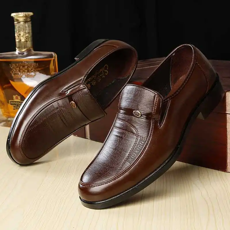 Autumn New Men's Business Formal Leather Shoes Office Men's Round Dress ...