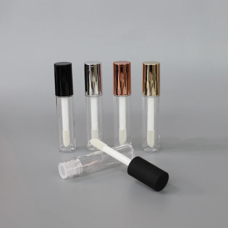 Wholesale pink lipgloss tubes empty lip container with big brush 10ml lip gloss containers custom logo white lip gloss tube