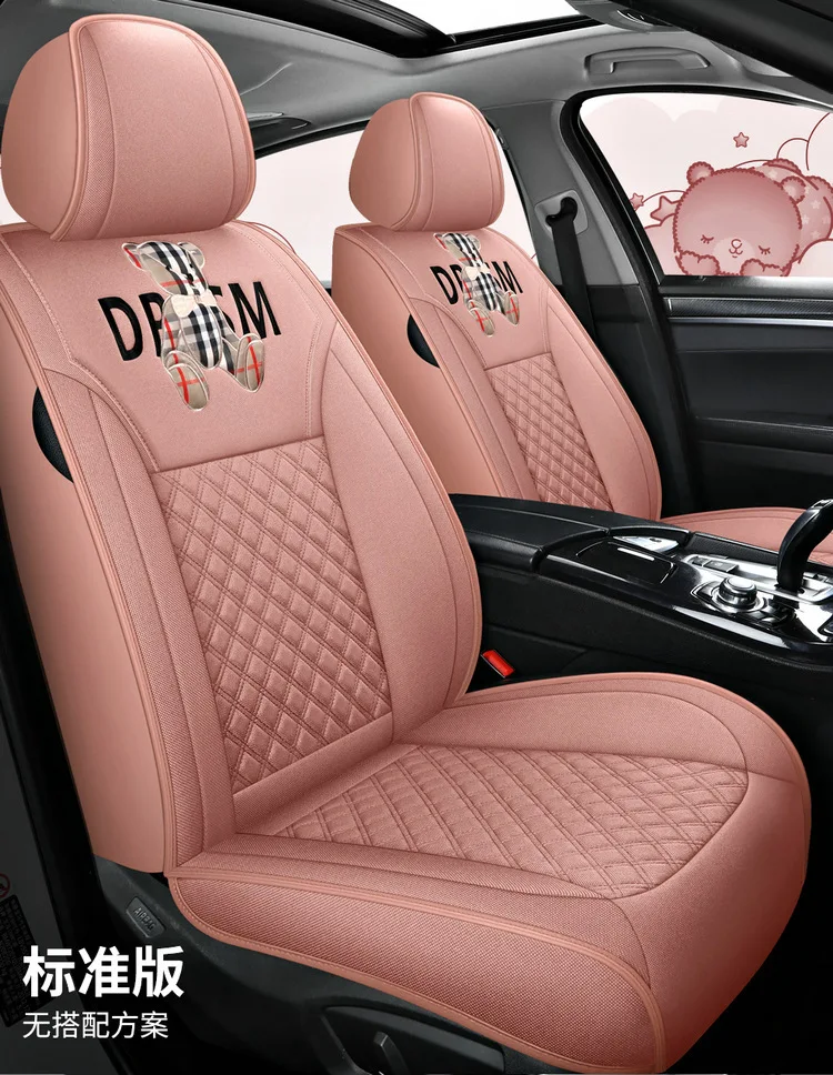 Hot Selling Full Set Linen Fabric Auto Car Seat Cover For All Cars