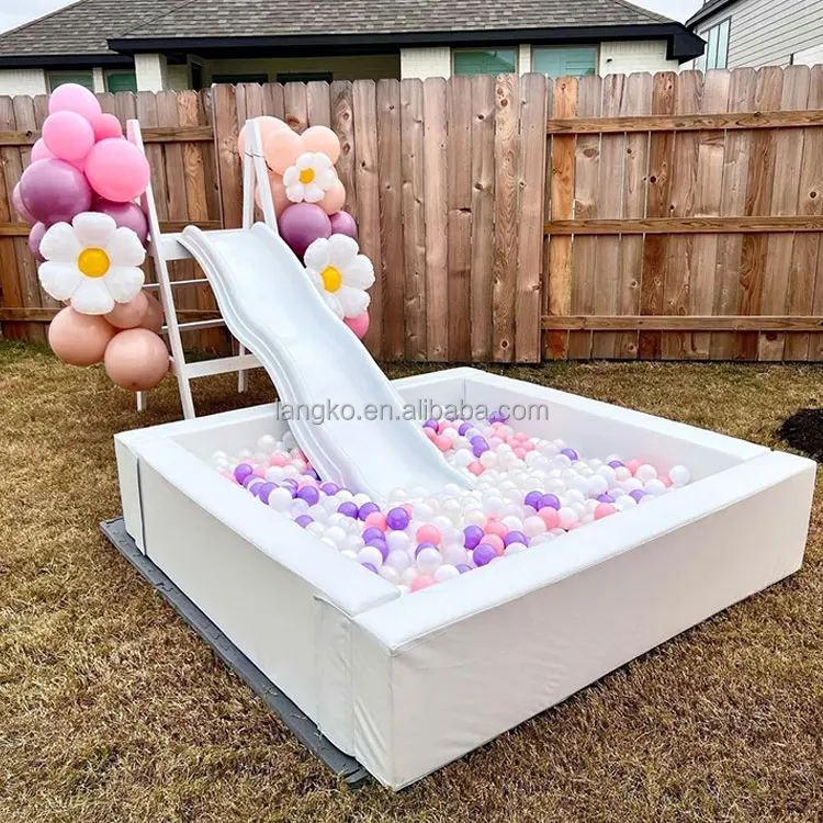 White Color Step Slide Soft Play Ball Pit With Slide Buy Ball Pit