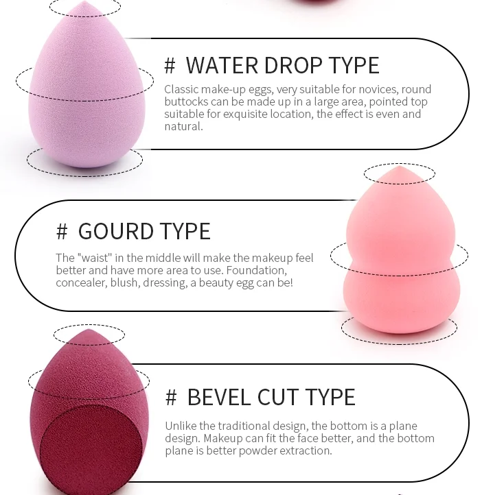 
 2021 новый дизайн высокое качество 3 шт. красота мягкий набор кистей для макияжа блендер кисть для румян кисть для консилера глаз уход за кожей лица макияж губка комплект  