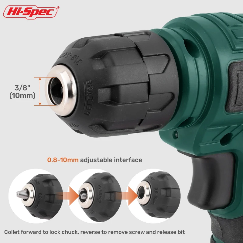 8V USB Cordless Electric Power Drill Driver Tool Kit Set 121pc Including Lithium Drill Mechanical Tool Customizable Hard Case