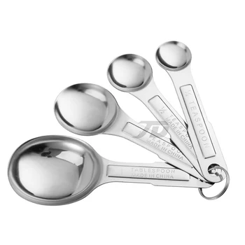 Wholesale Kitchen Gadgets Baking Tools 4 pcs Set Stainless Steel Measuring Spoon for Seasoning Baking Coffee Milk Powder