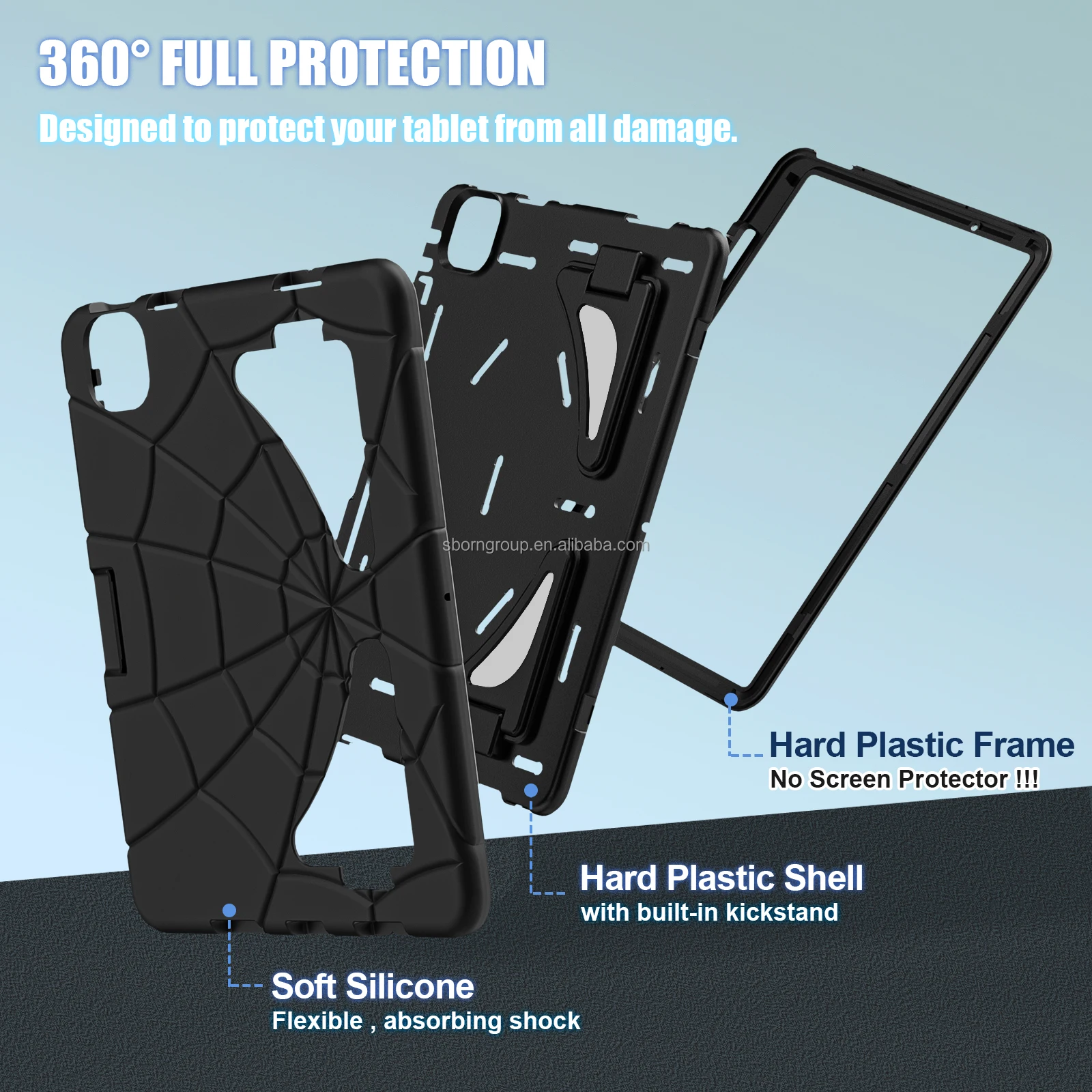 Heavy Duty Spiderman Cartoon Design Tablet Cover for iPad Air 11