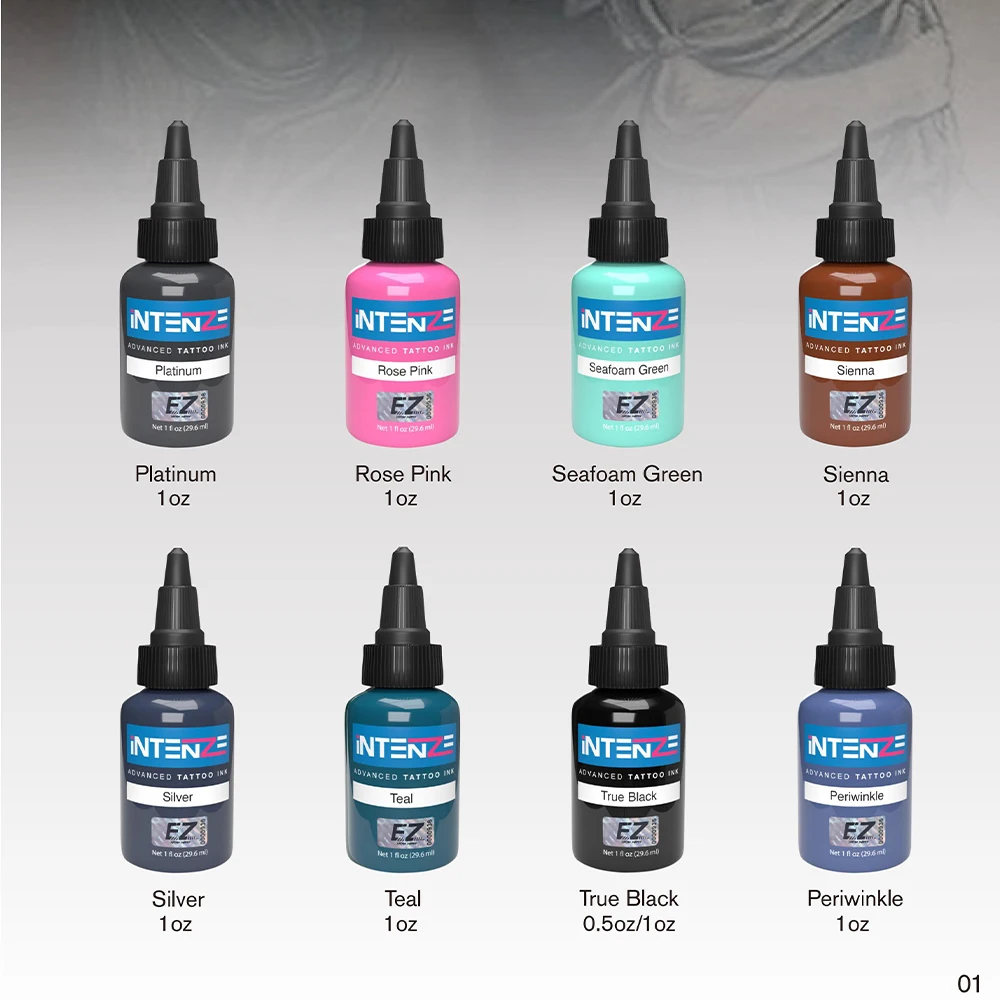 INTENZE 1OZ 54 SINGLE COLOR and LINING BLACK Tattoo Ink