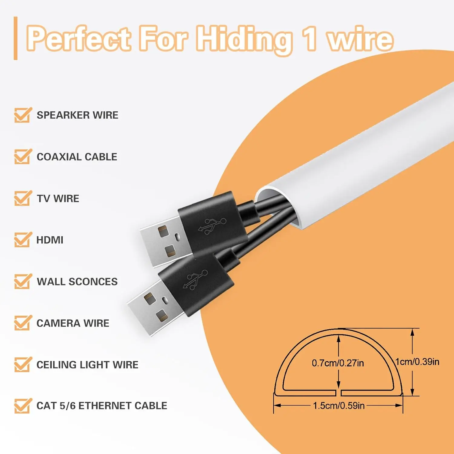 PVC Cable Protector Self-Adhesive Wall Cord Hider Cable Protector Raceway Management Cover Mouldings Yintai Cutting