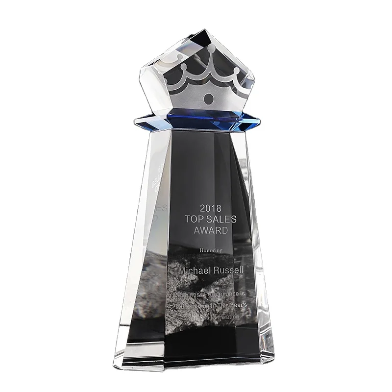 Annual celebration activity awards crystal various designs plaque trophy award with customized logo