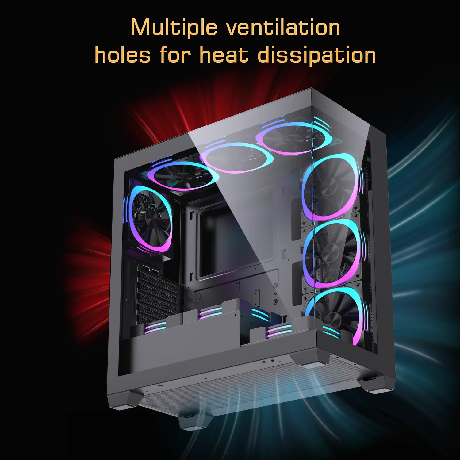 Custom Computer PC Case - Gaming ATX Motherboard RGB Fans