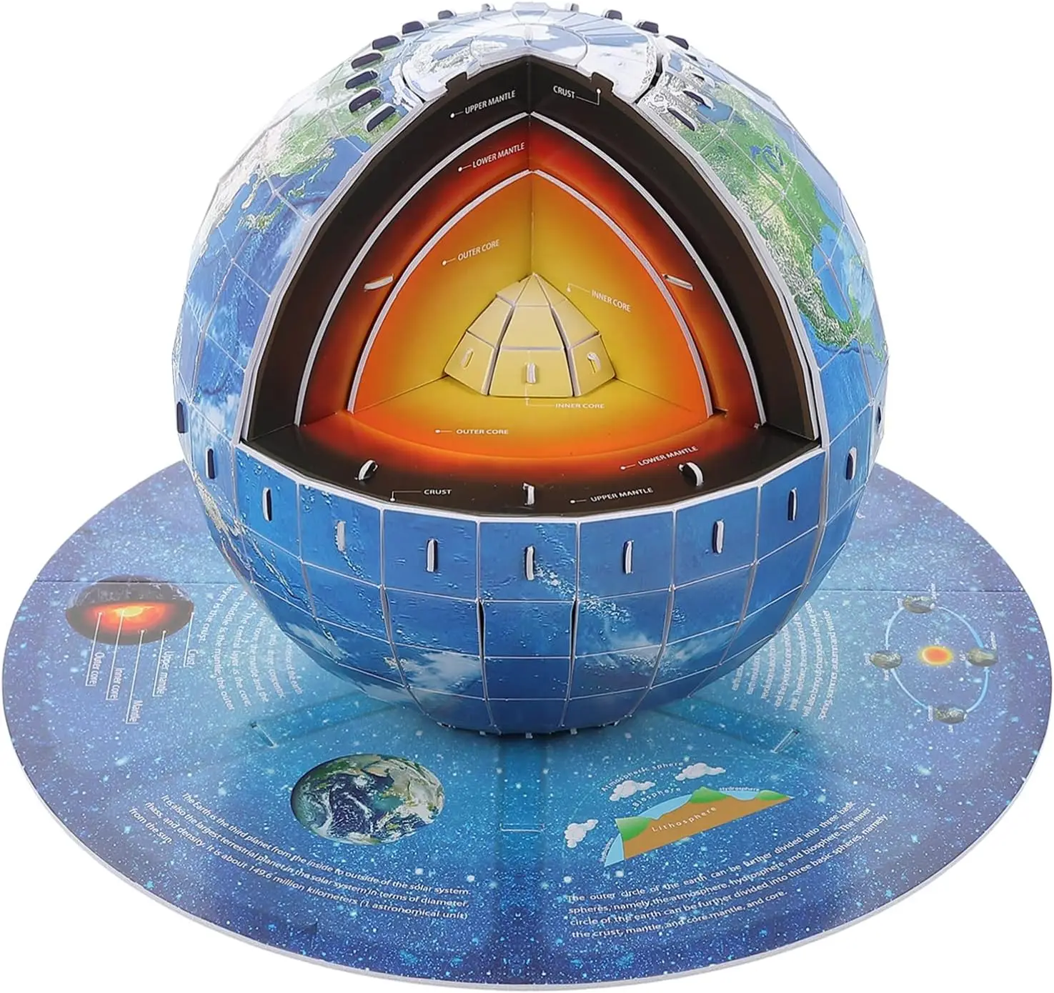 3d Earth Puzzle Educational Geography Toy Earth Ball Toy Cardboard ...