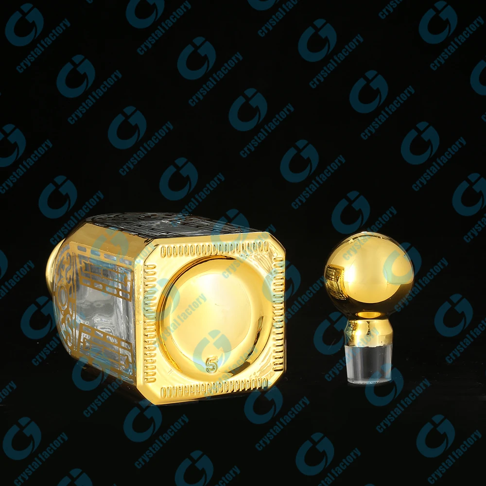 CJ-250MLHand UV Painting Attar Display Customized Logo Glass Oud Oil Bottle Decanter