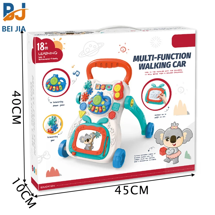 Multifunction toddler push stroller car walking toys with drawing board musical activity center baby learning walker
