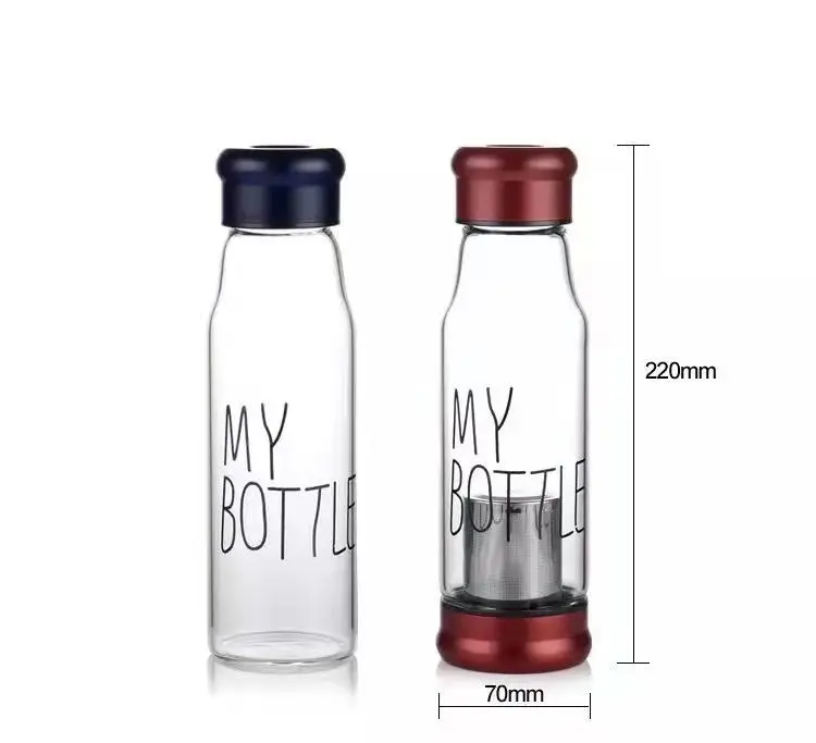 Ready to Ship Transparent Color Reusable Tea Infuser Bottle Bicycle Water Bottles Tea Cup With Strainer 400ml