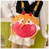 Yellow backpack with shoulder straps