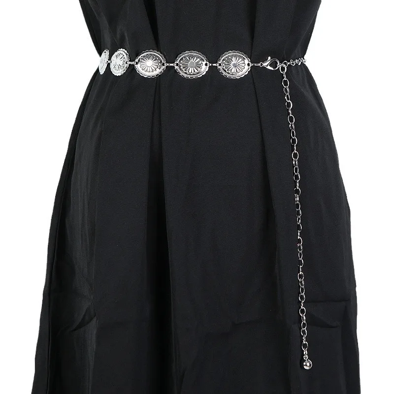 ladies dress waist chain belt phnydreg Black Chain Belt for Women Black Western Belt Metal Rhinestone Cowgirl Waist Chain Belt for Dresses Jeans at Amazon Men's Clothing store