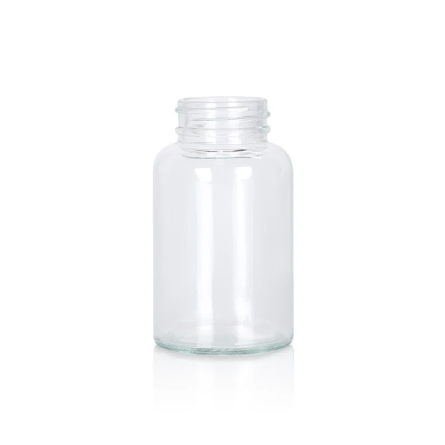 Custom Clear 60ml 120ml 150ml 200ml Tablet Capsule Container Medicine Pill Bottle Vitamin Pharmaceutical Glass Jar