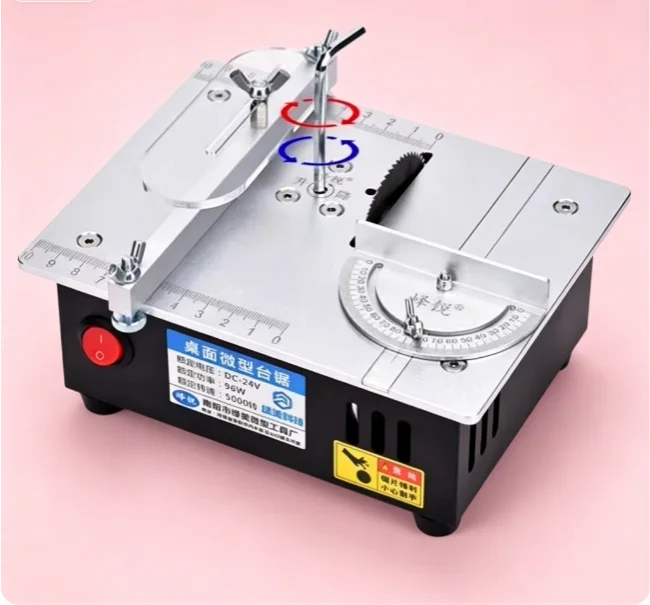 TEBAK Multifunctional Desktop Mini Saw, Adjustable Electric Bench Cutter for Woodworking & Model Making