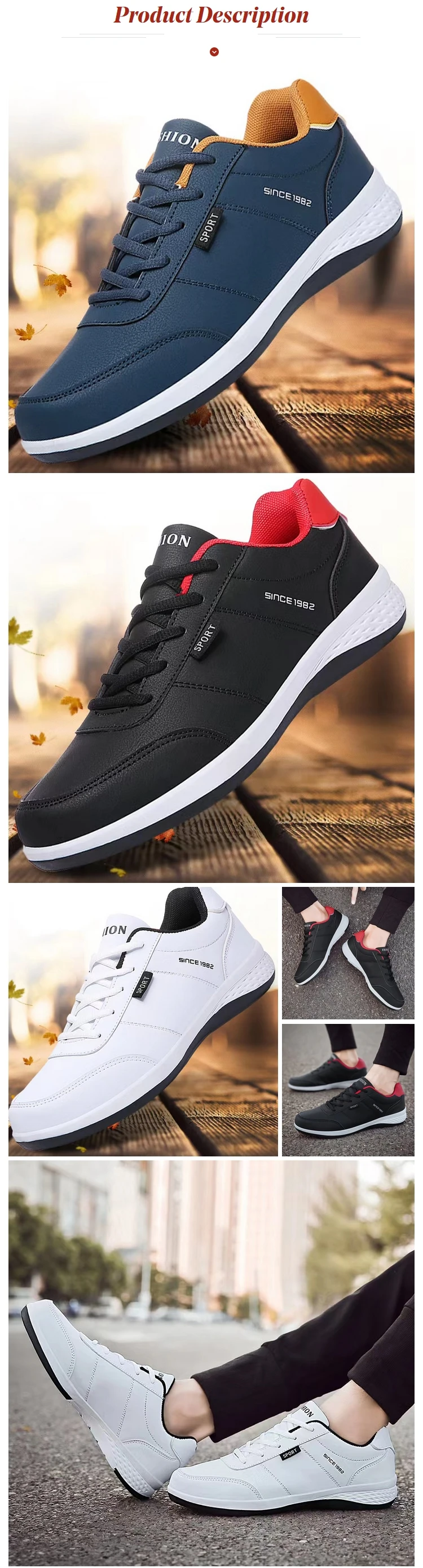 Fashion Athletic Comfortable Leather Men Casual Sport Shoes - Buy ...