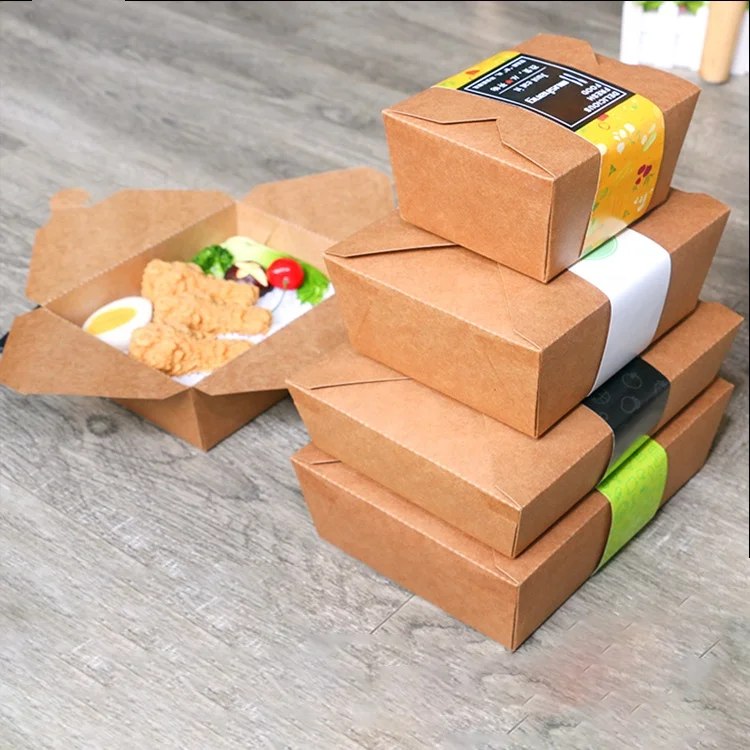 Disposable Custom Printed Food Paper Meal Box in