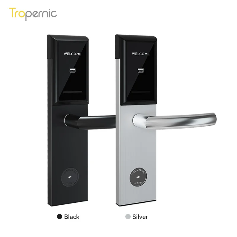 Simple Steel Door Handle Mortise Digital Free Shipping Outdoor Smart Card Rfid Hotel Lock