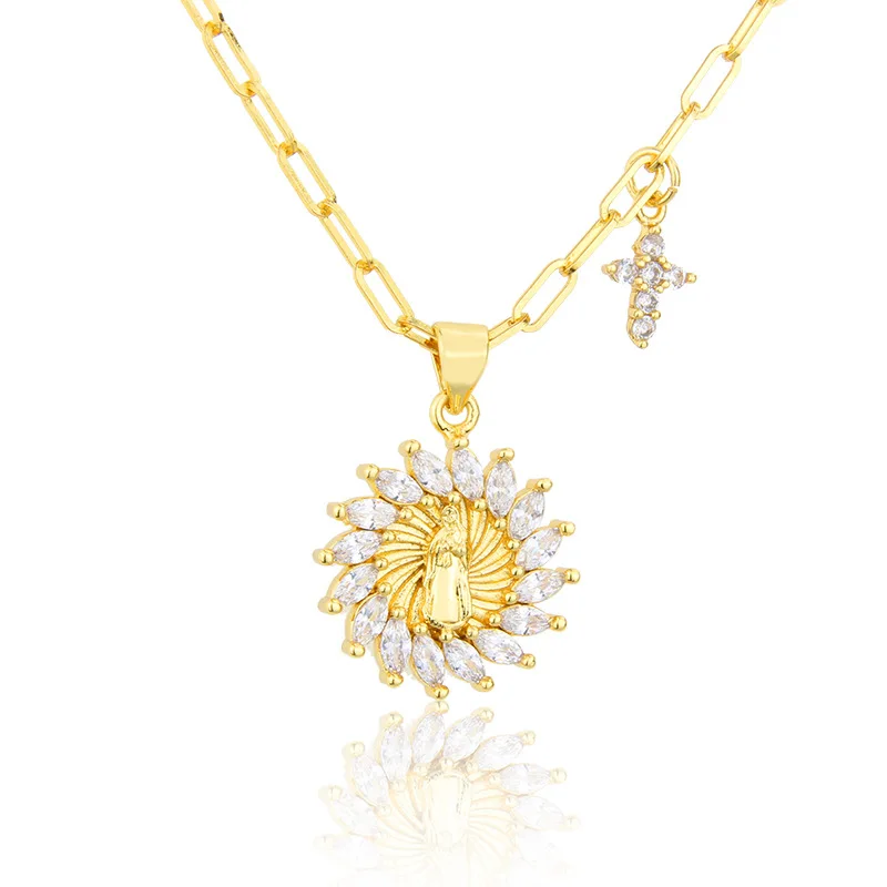 Catholic Necklace Pendant 18k Gold 