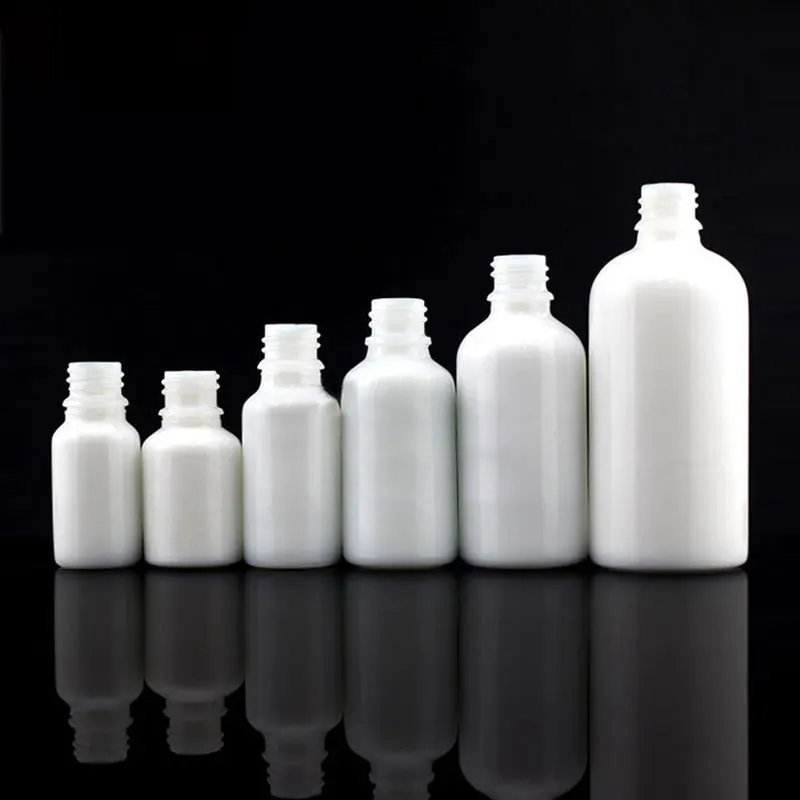 Luxury 5ml 10ml 15ml 20ml 30ml 50ml 100ml White Porcelain Ceramic Glass Dropper Bottle With Gold Cap