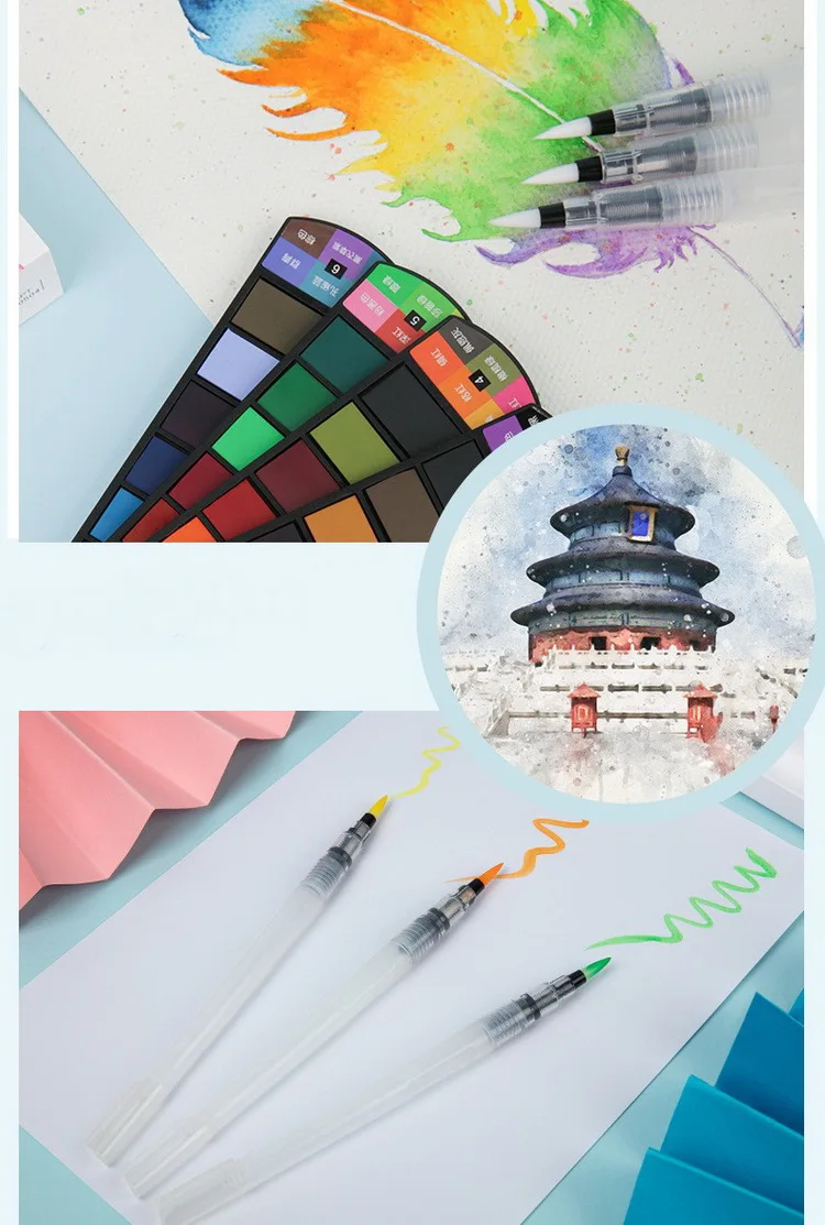 New Children's DIY Art Painting 24 Colors Solid Watercolor Set