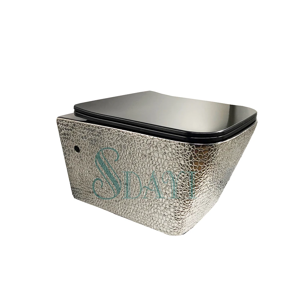 Фантастический роскошный дизайн Скрытый резервуар для воды серебряного цвета под заказ крокодил керамический туалет