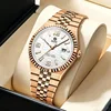 Rose gold-white dial-rose gold pins