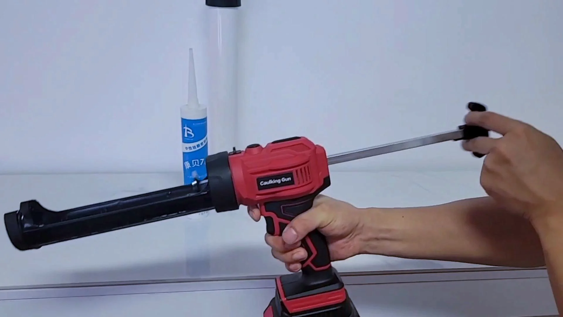 thumbnail image 2 of Cordless Electric Handheld Caulking Gun - Battery Powered For Mastic & Glass Glue 2 of 3