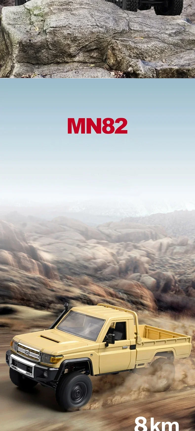 4WD 1/12 MN82 Remote Control Car 2.4Ghz Climbing Trucks USB Charging High Speed RC Car Toys MN Models